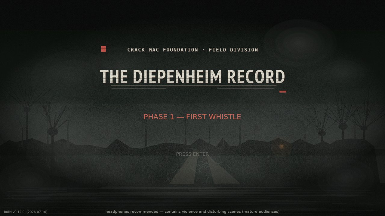 Title screen of The Diepenheim Record